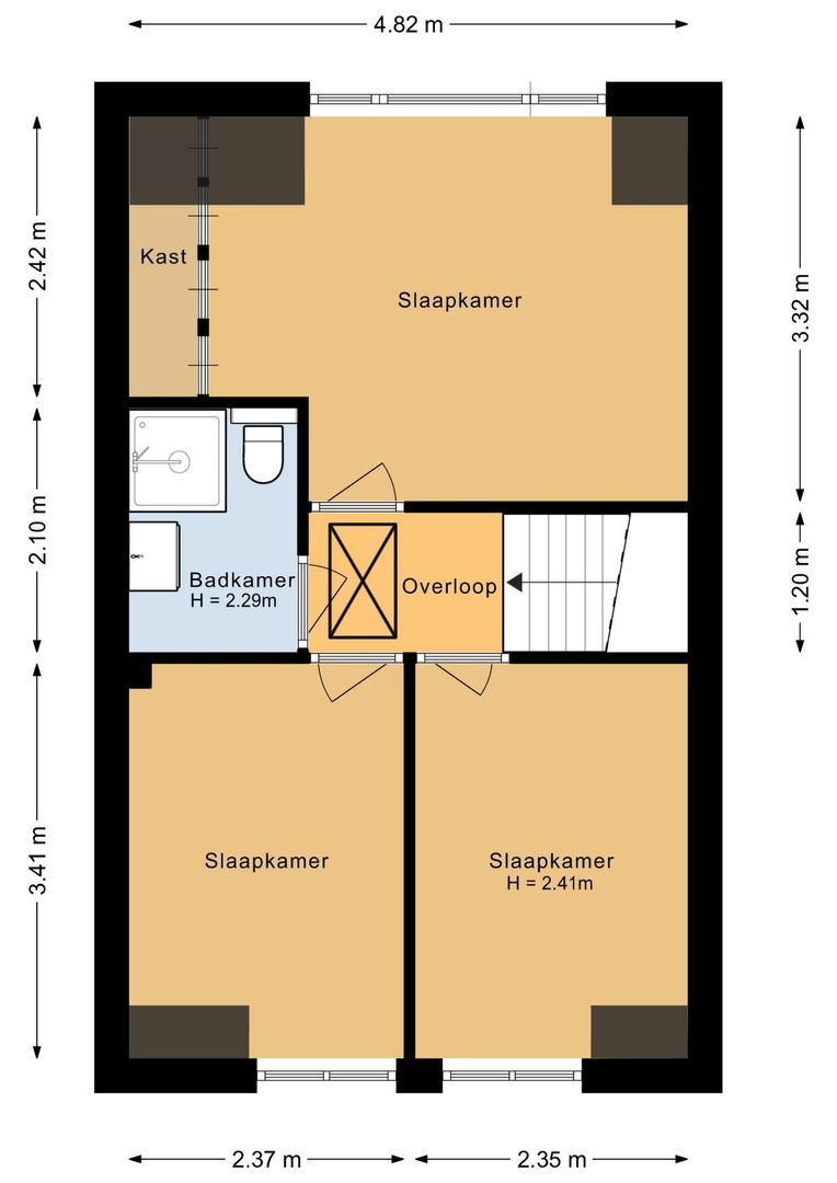 Piet Heinstraat 25, Noordwijk plattegrond-2