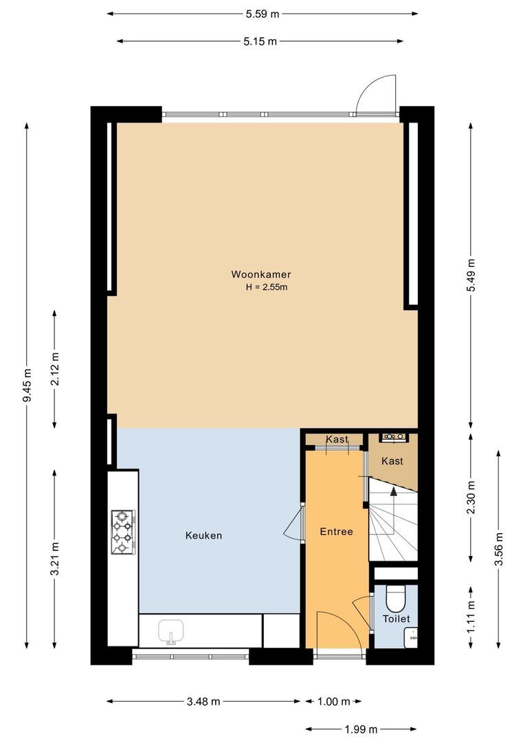 Dr. Hadriaan van Neslaan 80, Noordwijk plattegrond-1