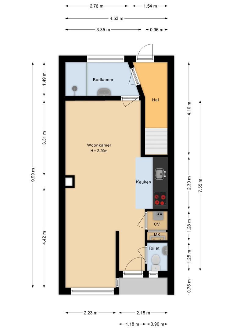 Abraham van Royenstraat 100, Noordwijk plattegrond-1