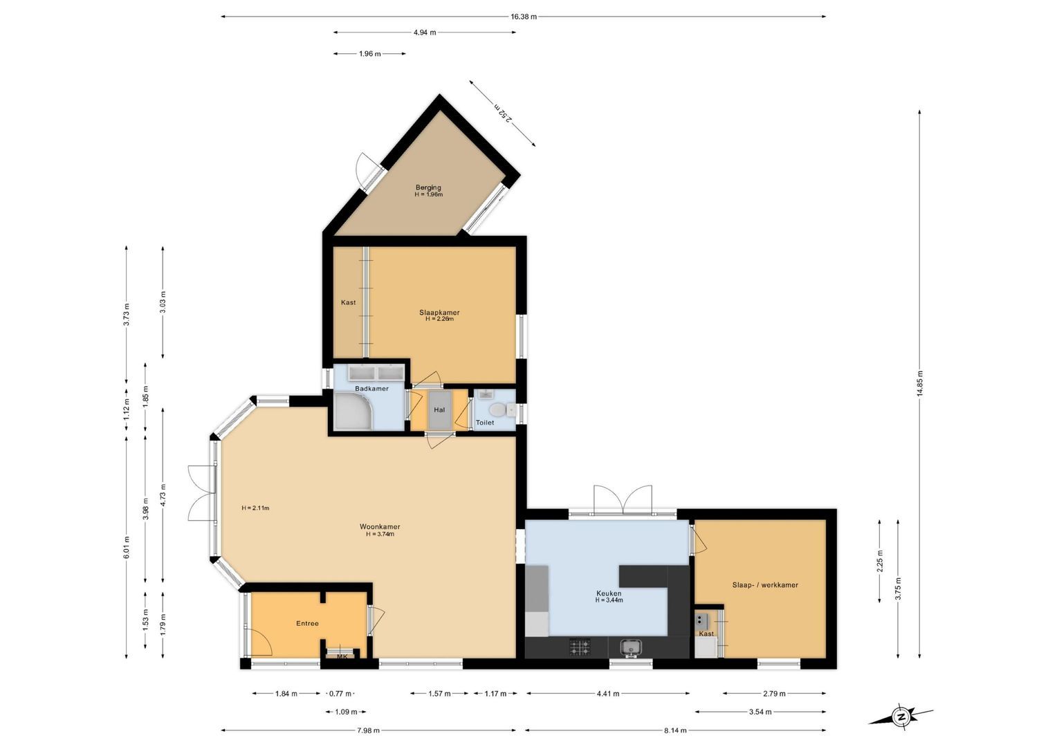 Weteringkade 12, Noordwijk plattegrond-1