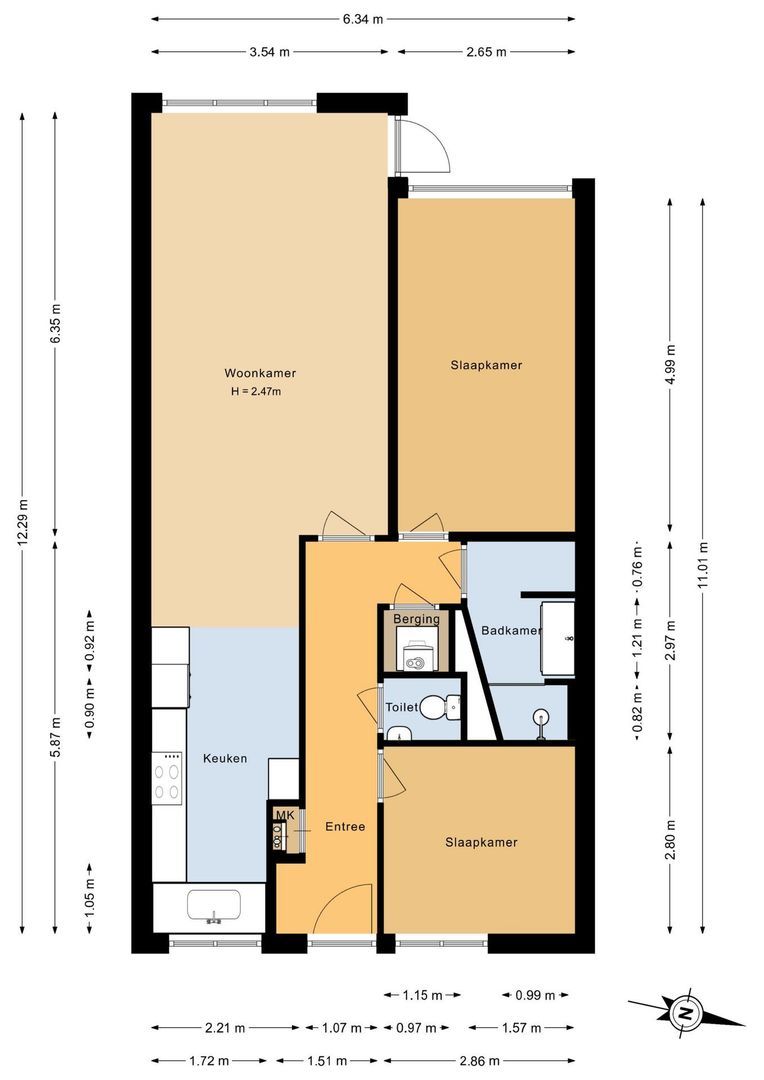 Sikkelkruidstraat 7, Voorhout plattegrond-1