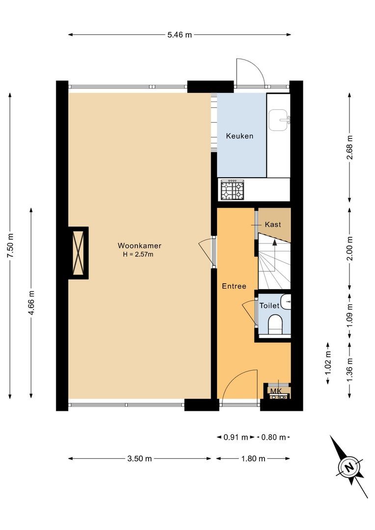 Marijkestraat 8, Noordwijk plattegrond-1