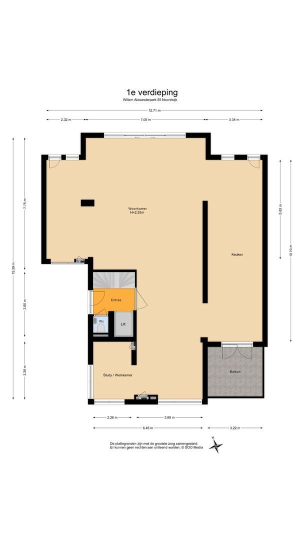 Willem-Alexanderpark 55, Noordwijk plattegrond-1