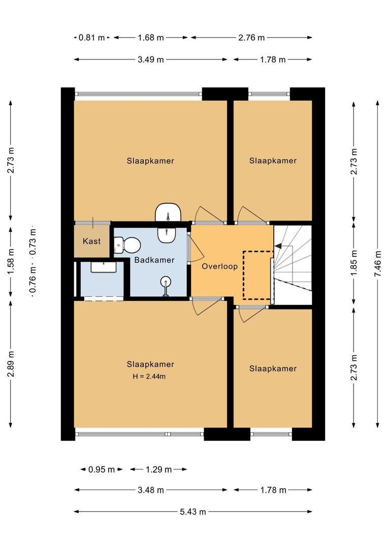 de Ruyterstraat 37, Noordwijk plattegrond-2
