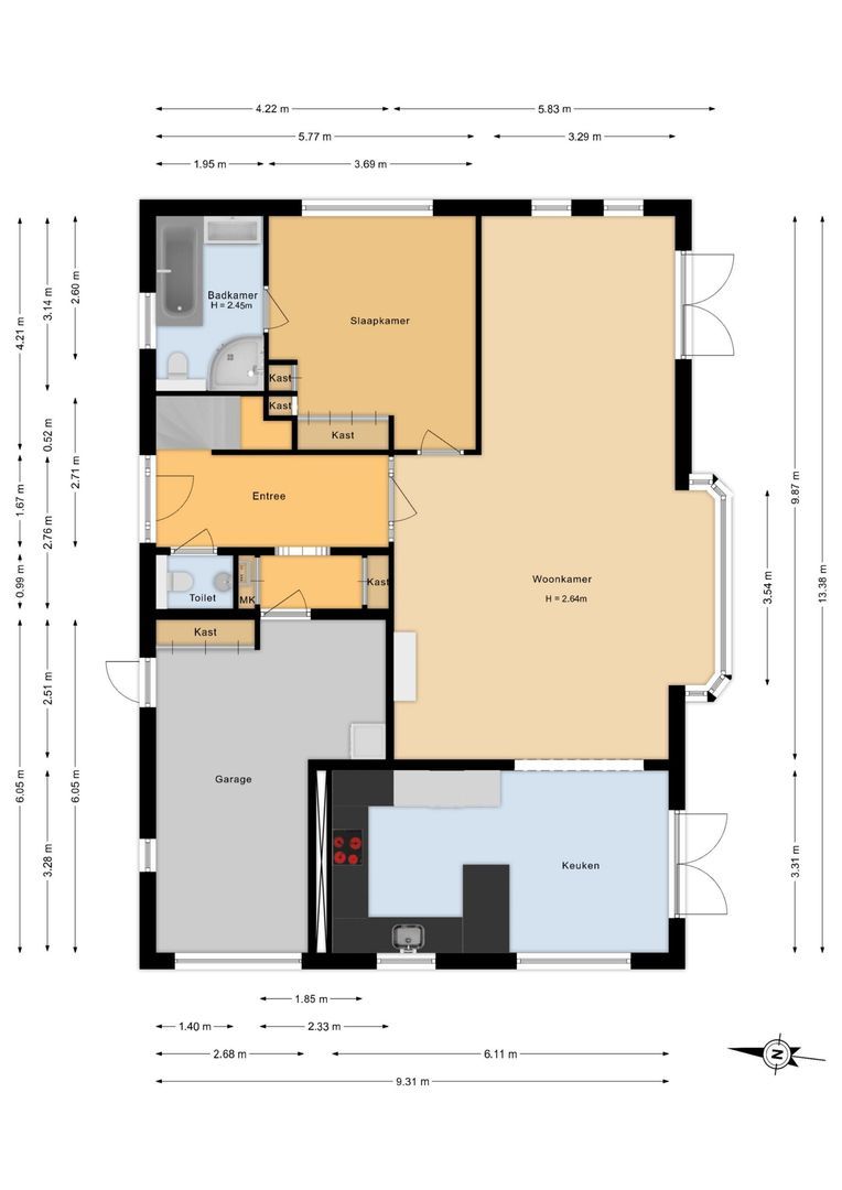 Beethovenweg 31, Noordwijk plattegrond-1