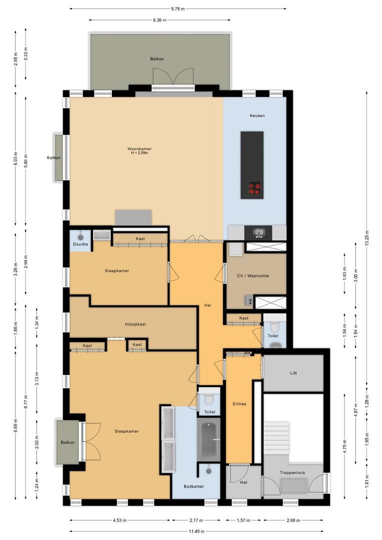 Rembrandtweg 9 B, Noordwijk plattegrond-0