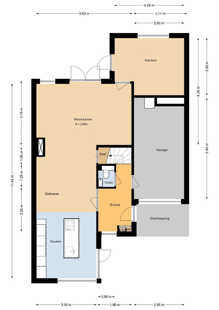 Het Laantje 27, Noordwijk plattegrond-1