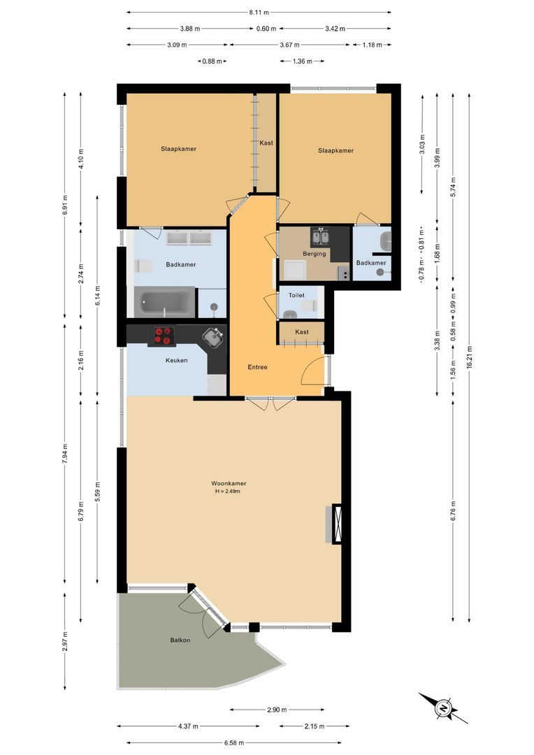 Oude Zeeweg 78 D, Noordwijk plattegrond-0
