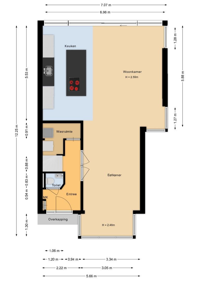 Schiestraat 20, Noordwijk plattegrond-1