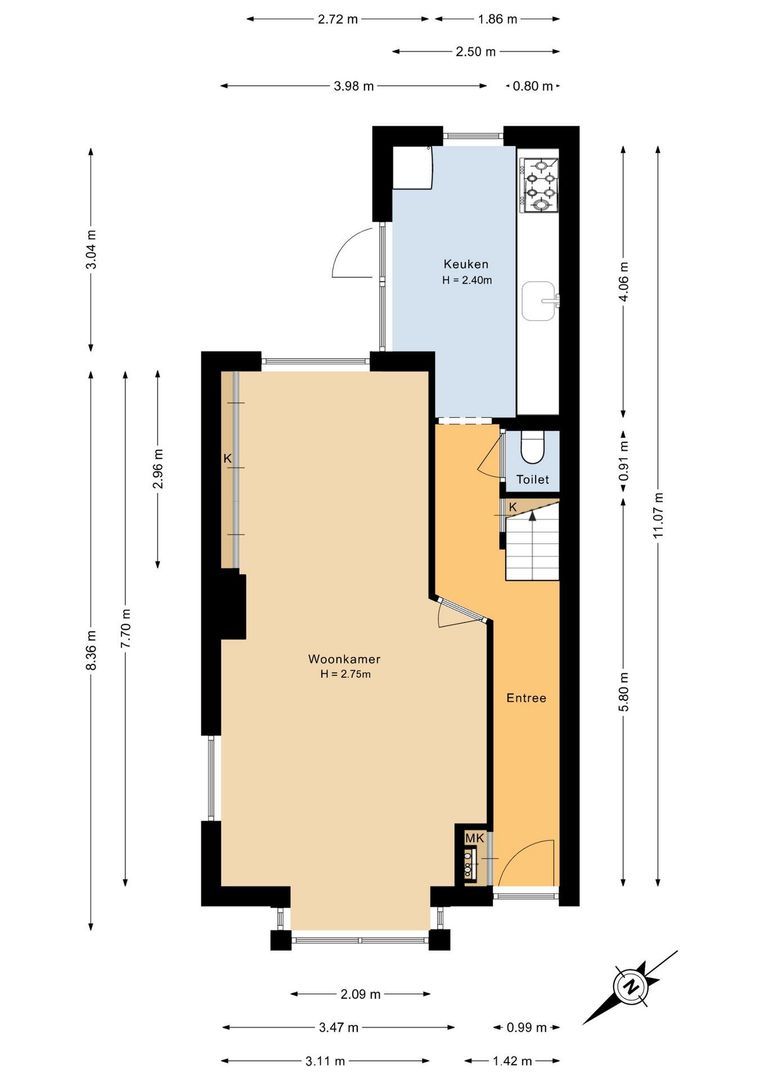 Egbert de Grootstraat 24, Noordwijk plattegrond-1
