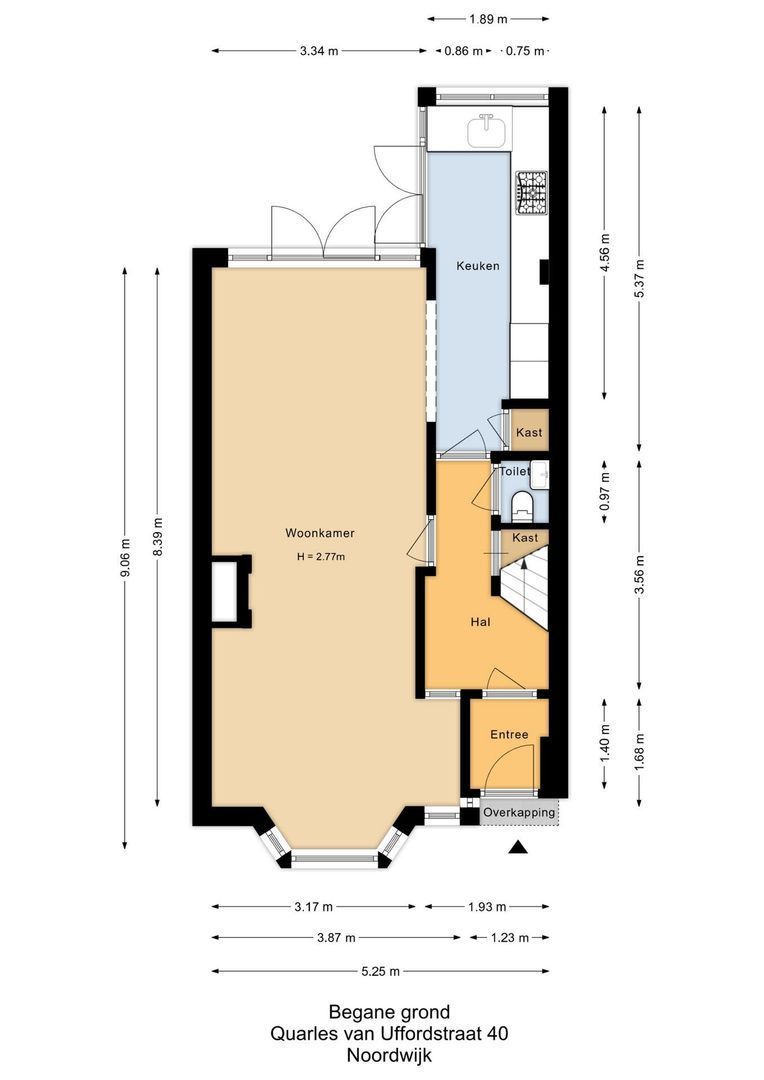 Quarles van Uffordstraat 40, Noordwijk plattegrond-1