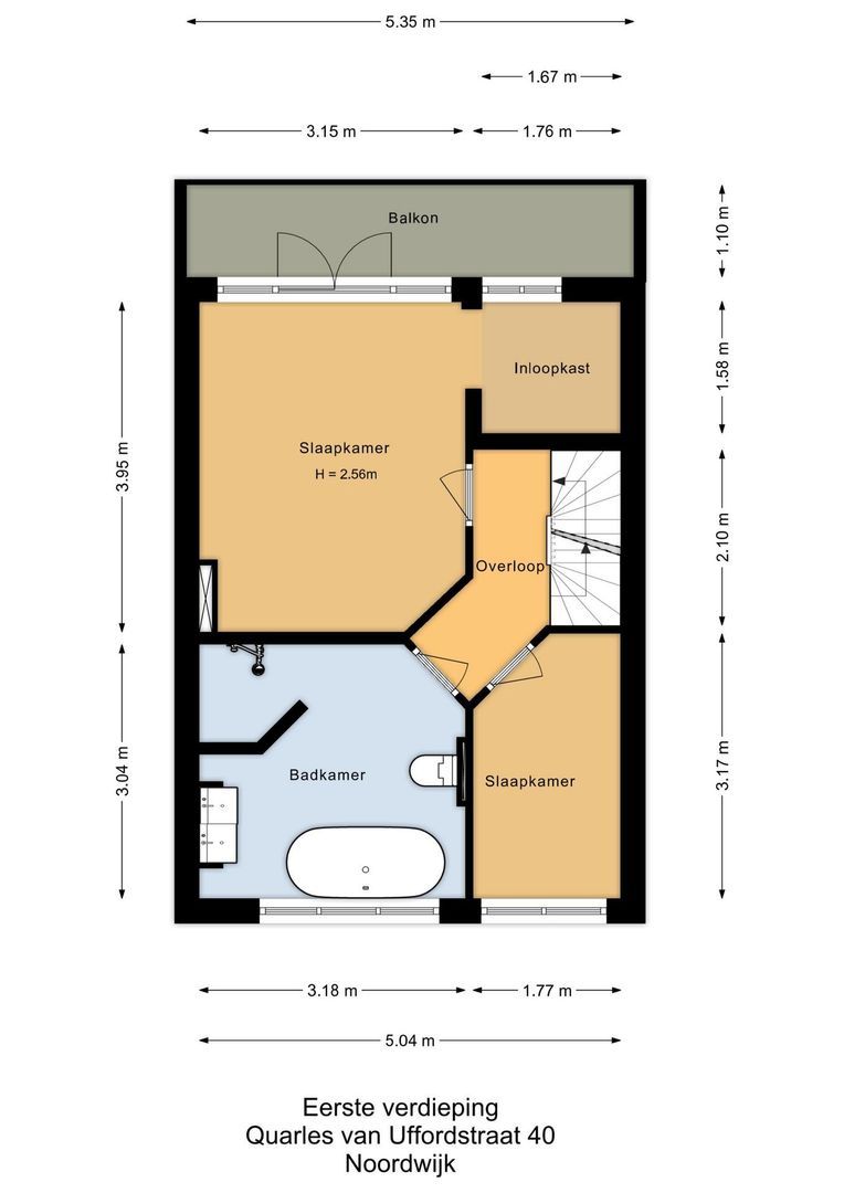 Quarles van Uffordstraat 40, Noordwijk plattegrond-2