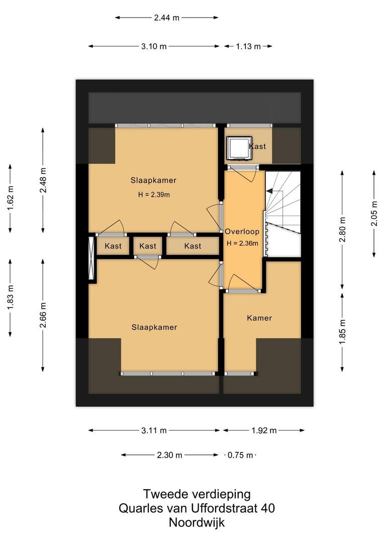 Quarles van Uffordstraat 40, Noordwijk plattegrond-3