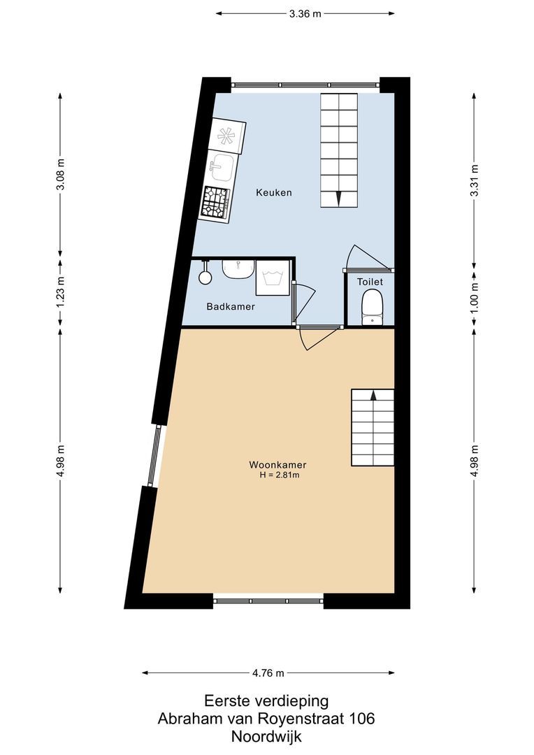 Abraham van Royenstraat 106 A, Noordwijk plattegrond-1