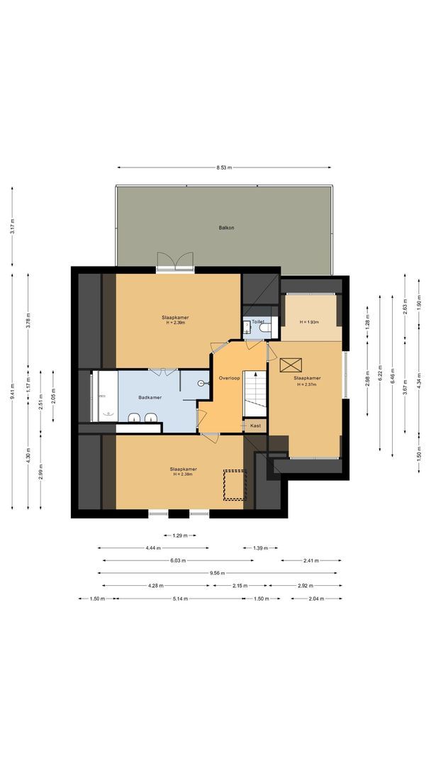 Poelweg 16, Warmond plattegrond-2