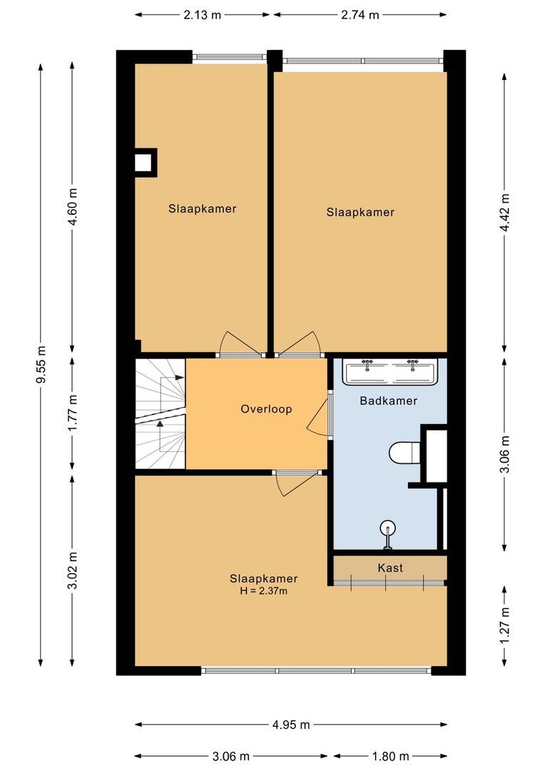Schapedel 17, Noordwijk plattegrond-2