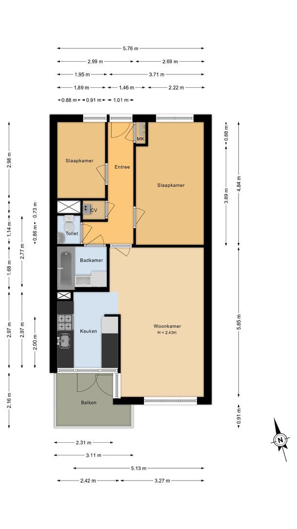 Zandbank 58, Noordwijk plattegrond-0
