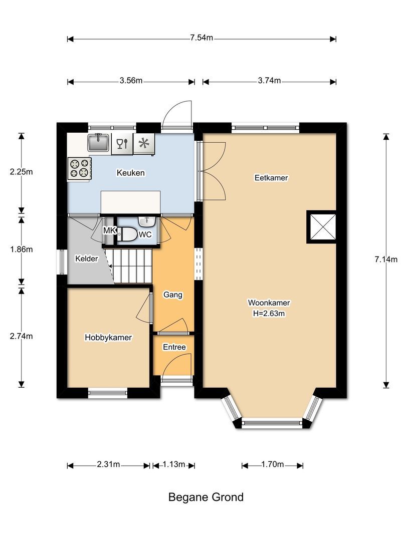 Nicolaas Barnhoornweg 8, Noordwijk plattegrond-1