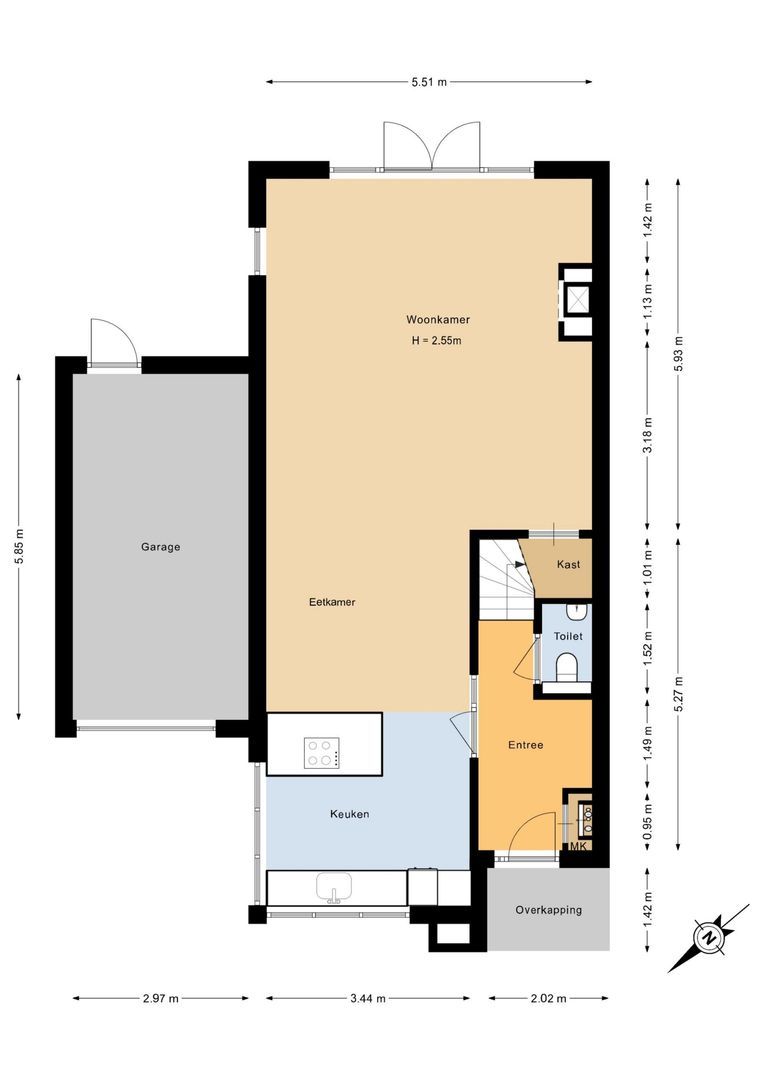 Ambachtsgeest 17, Noordwijk plattegrond-1