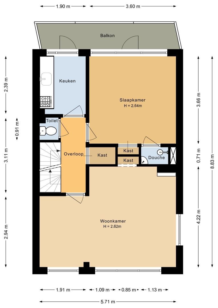 Prins Bernhardstraat 47, Noordwijk plattegrond-2