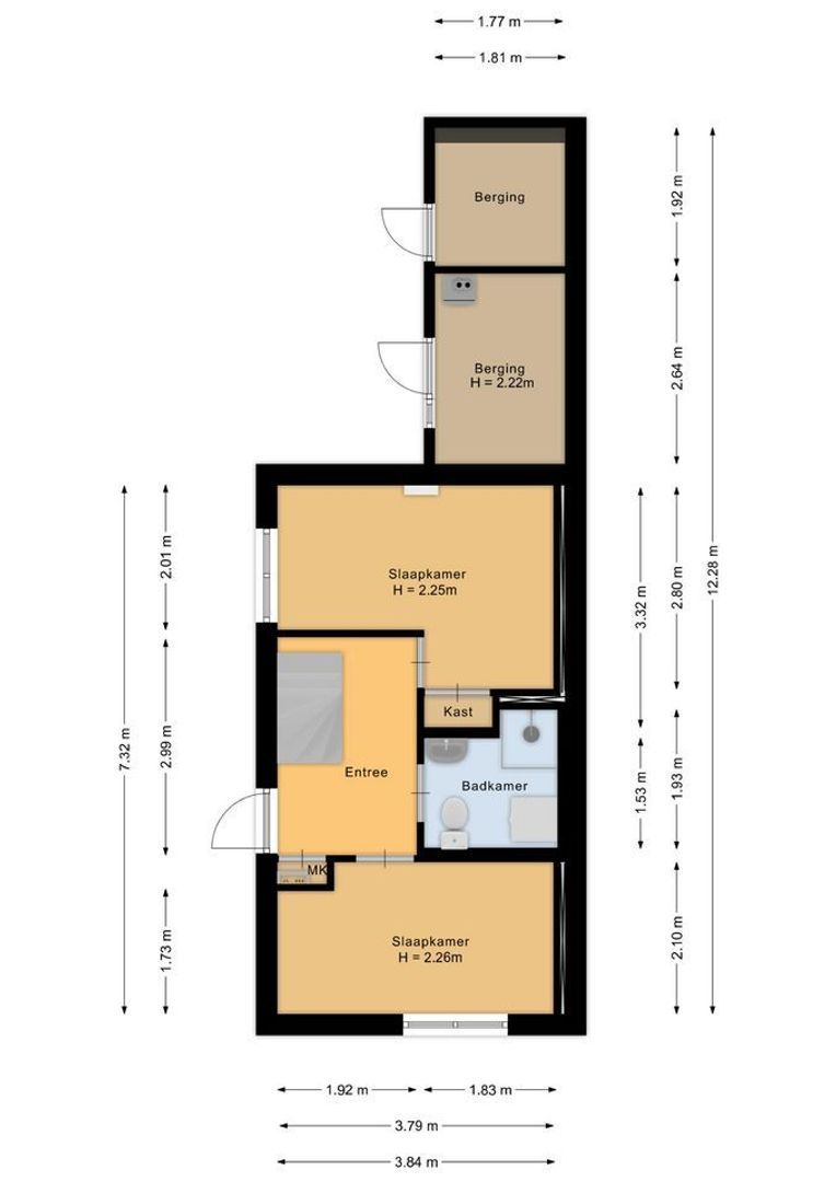 Beethovenweg 2 A, Noordwijk plattegrond-1