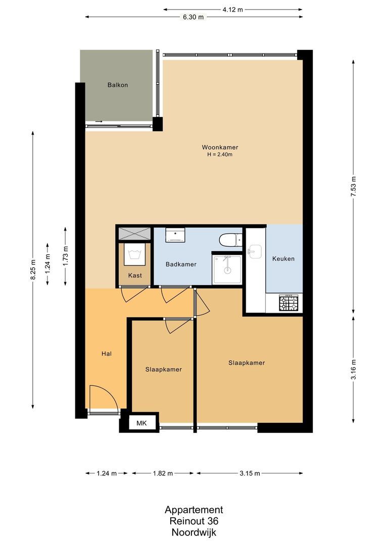 Reinout 36, Noordwijk plattegrond-0