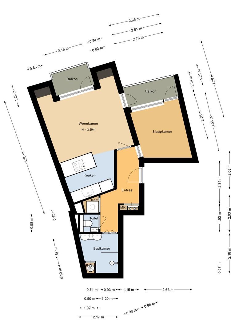 Bomstraat 24, Noordwijk plattegrond-0