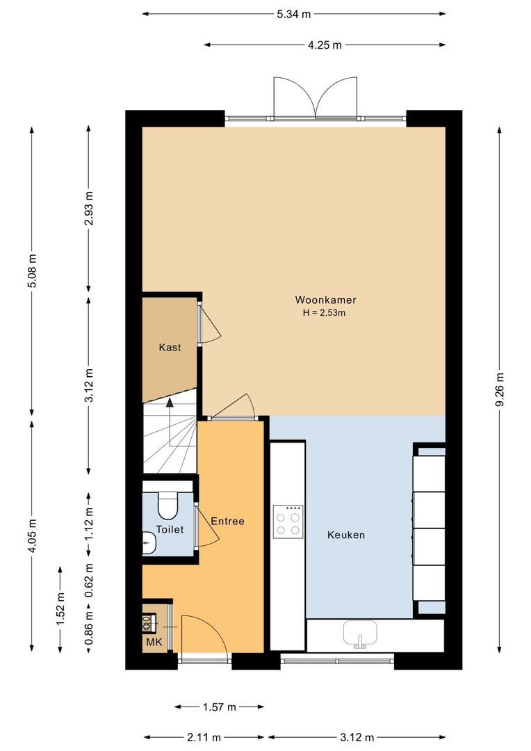 Binnenweg 3 A, Noordwijk plattegrond-1