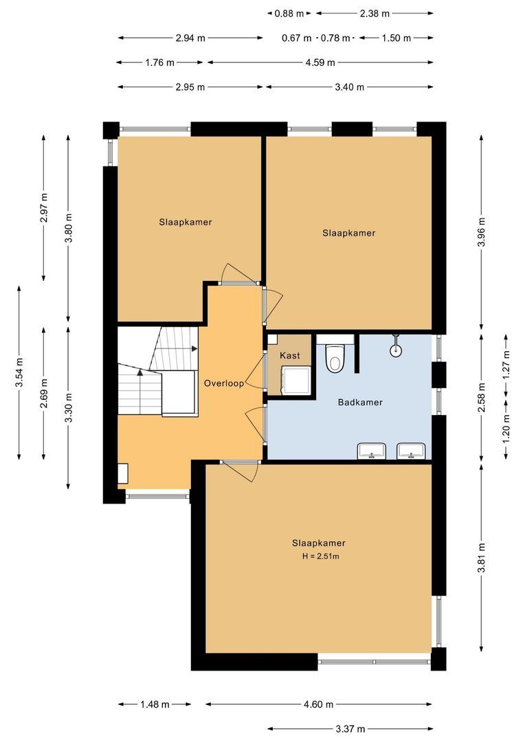 Pieter Bedijnstraat 43 D, Noordwijk plattegrond-2