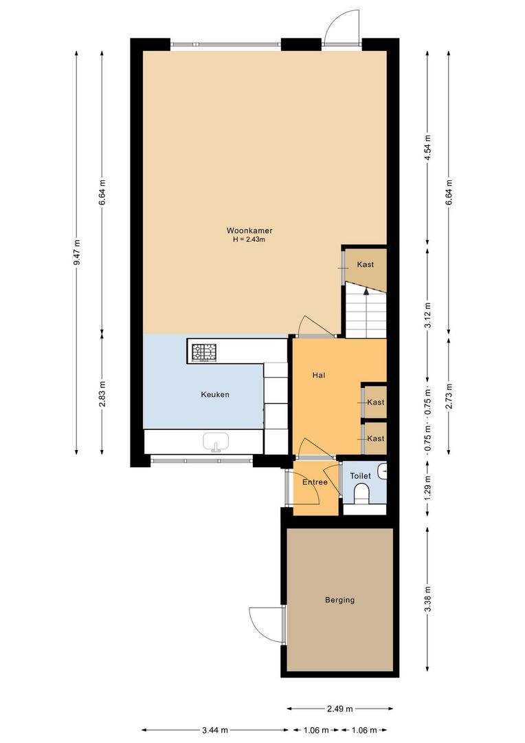 Strandplevier 23, Noordwijk plattegrond-1