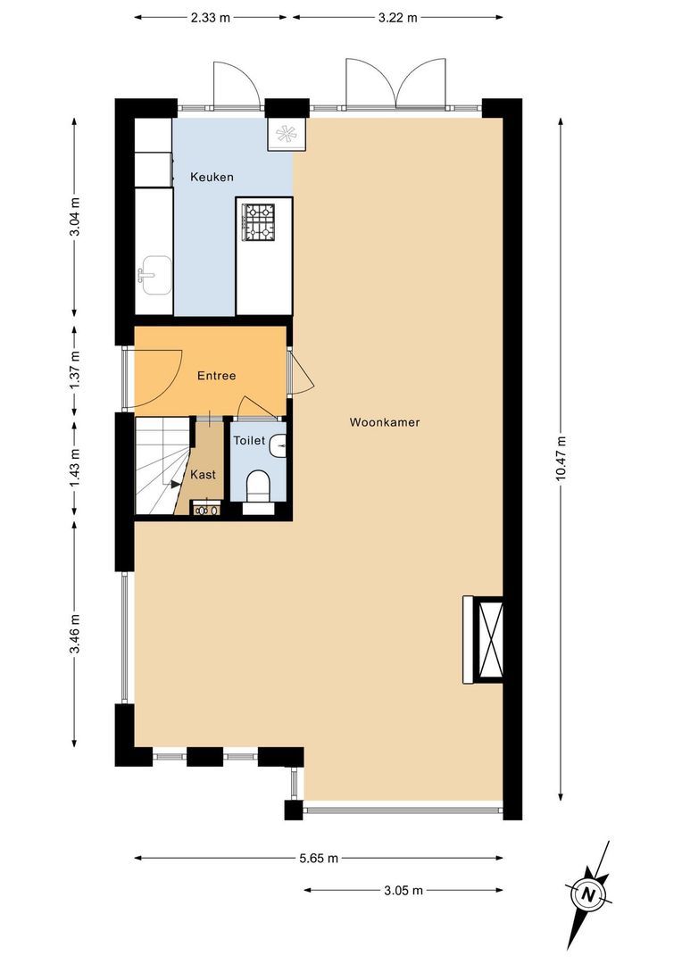 Huis ter Duinstraat 6, Noordwijk plattegrond-1