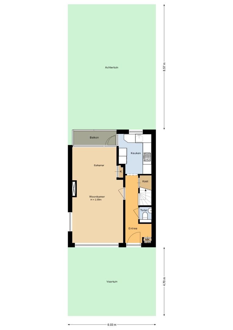 de Ruyterstraat 37, Noordwijk plattegrond-0