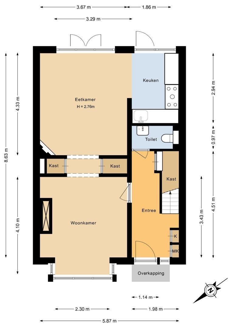 Herenweg 17, Noordwijk plattegrond-1