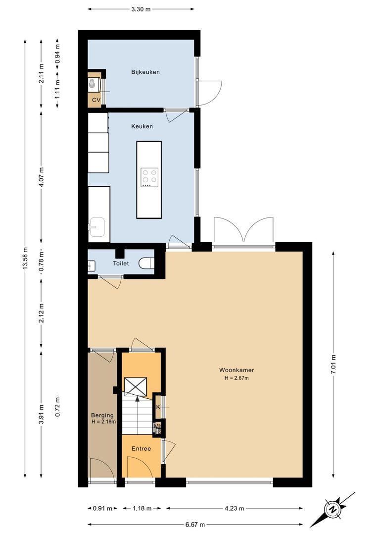 Piet Heinstraat 15, Noordwijk plattegrond-1