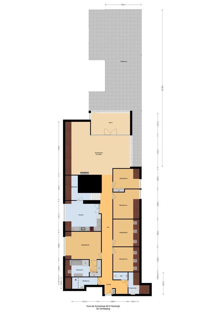 Huis ter Duinstraat 40 H, Noordwijk plattegrond-0