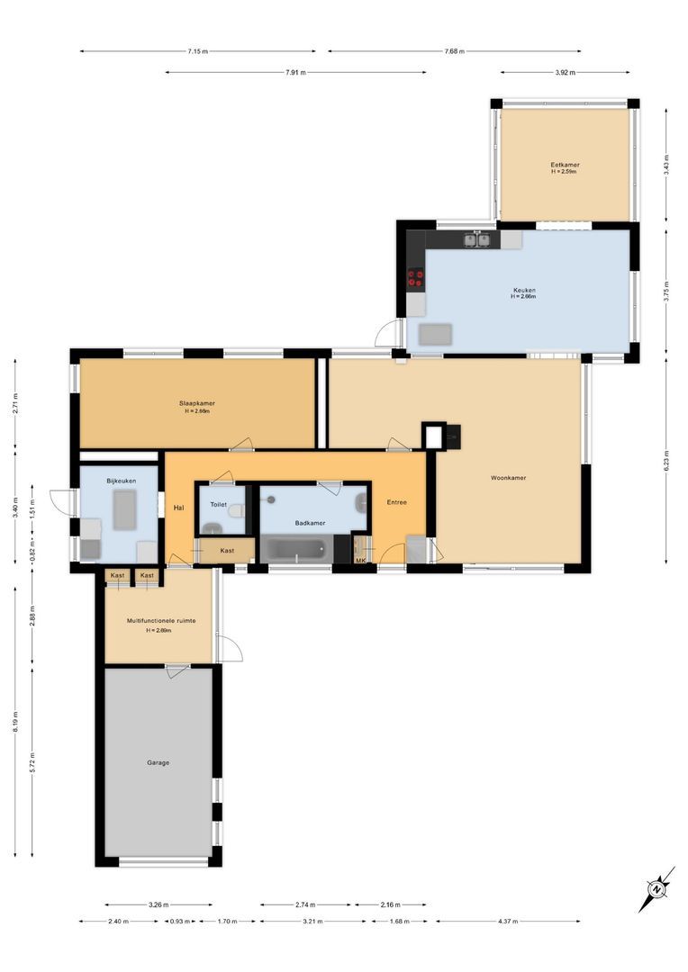 Duinweg 100, Noordwijk plattegrond-1