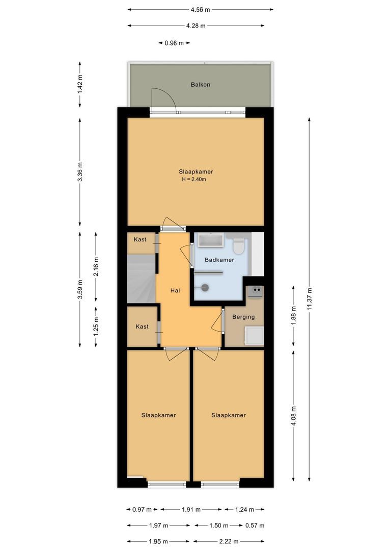 Irislaan 135, Oegstgeest plattegrond-1