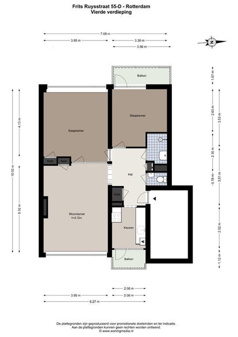 Frits Ruysstraat 55 D, Rotterdam plattegrond-16