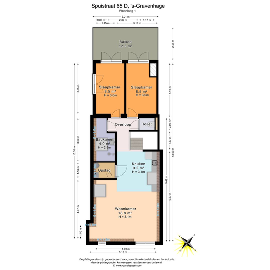 Spuistraat 65 D, Den Haag plattegrond-34