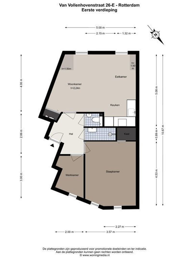 Van Vollenhovenstraat 26 E, Rotterdam plattegrond-27