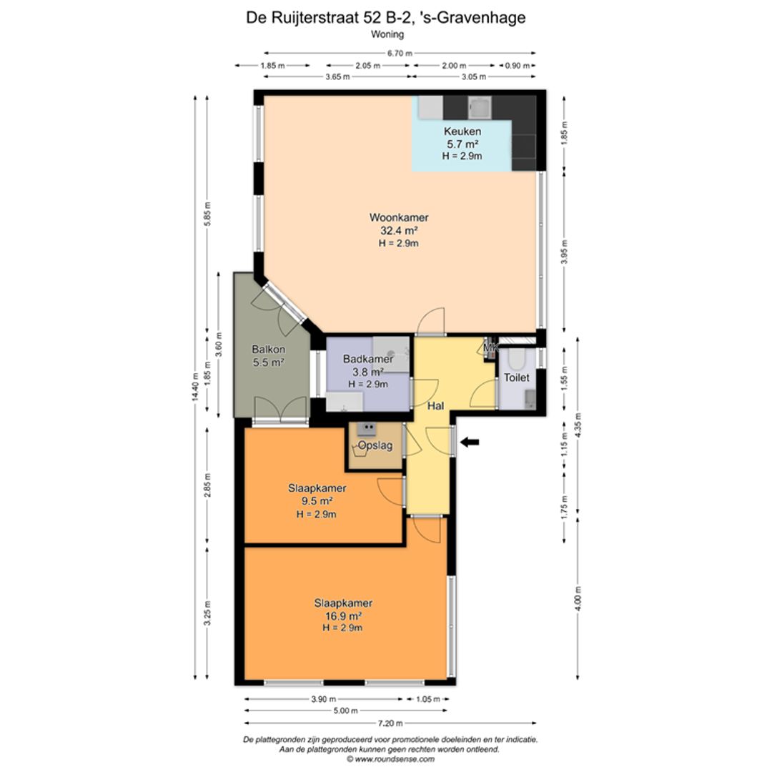 De Ruijterstraat 52 B2, Den Haag plattegrond-18