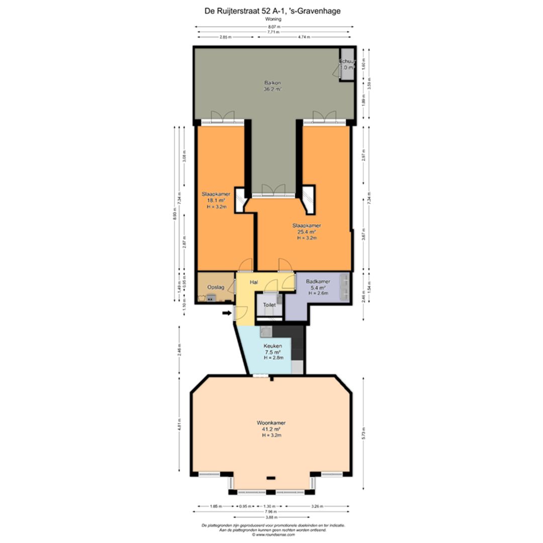 De Ruijterstraat 52 A1, Den Haag plattegrond-27