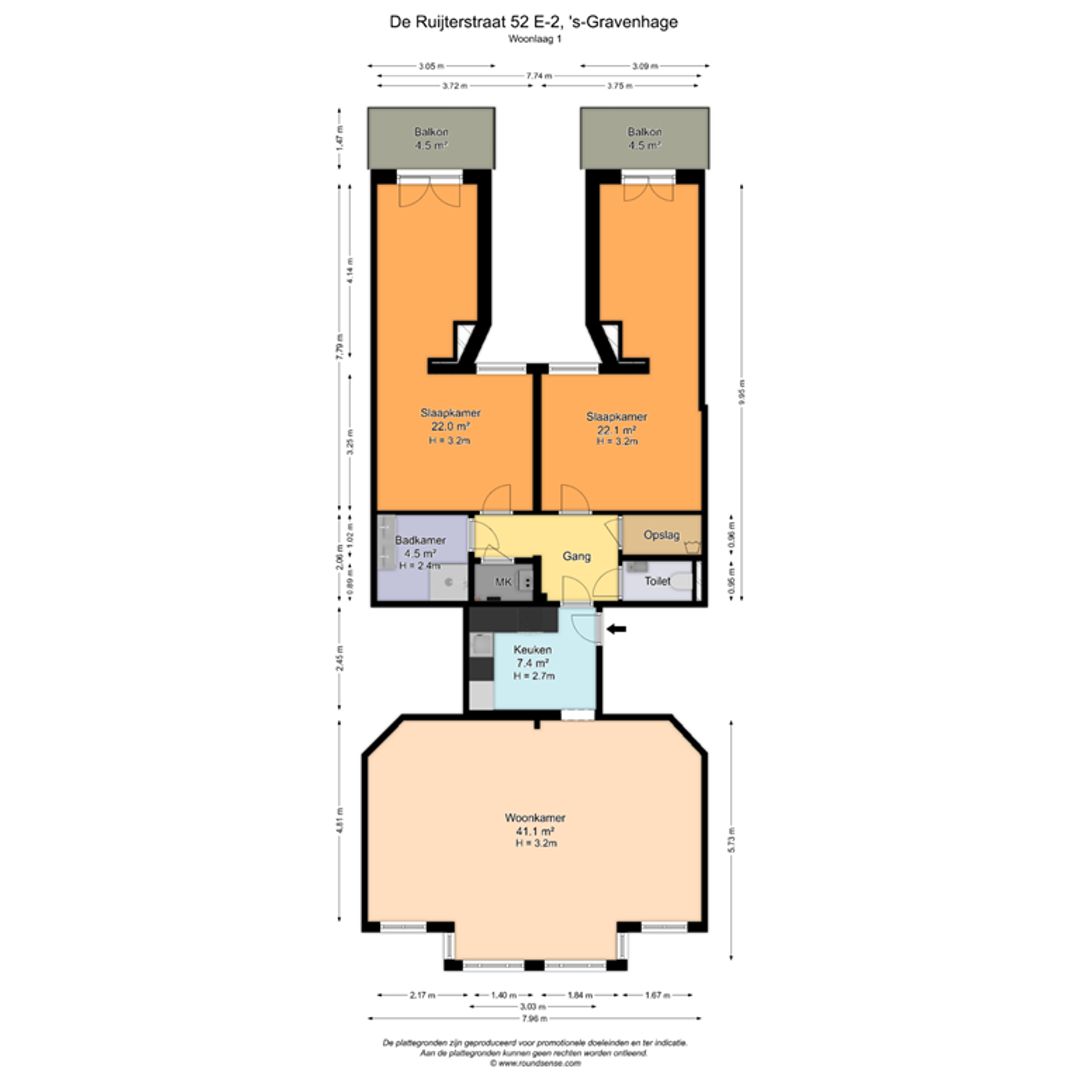 De Ruijterstraat 52 E2, Den Haag plattegrond-23
