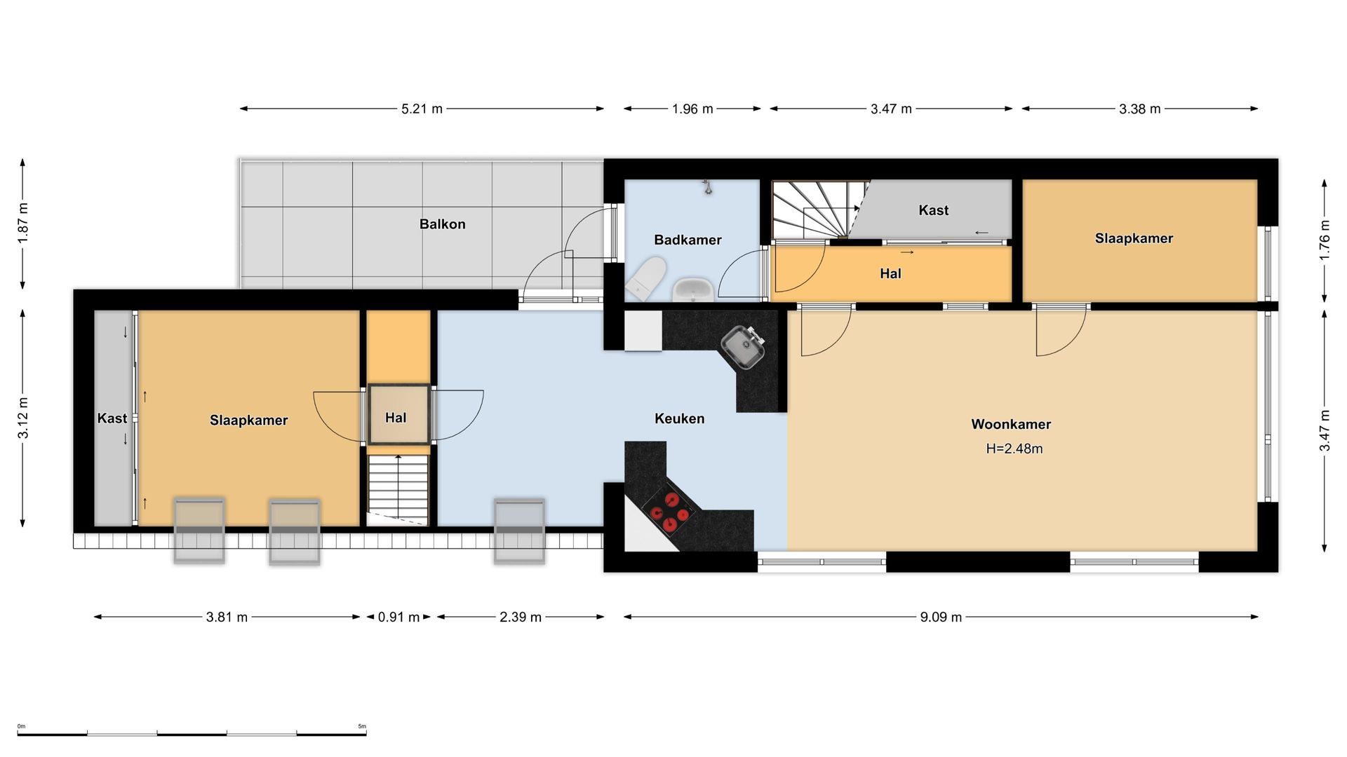 Heidestraat 46 -48, Hilversum plattegrond-1