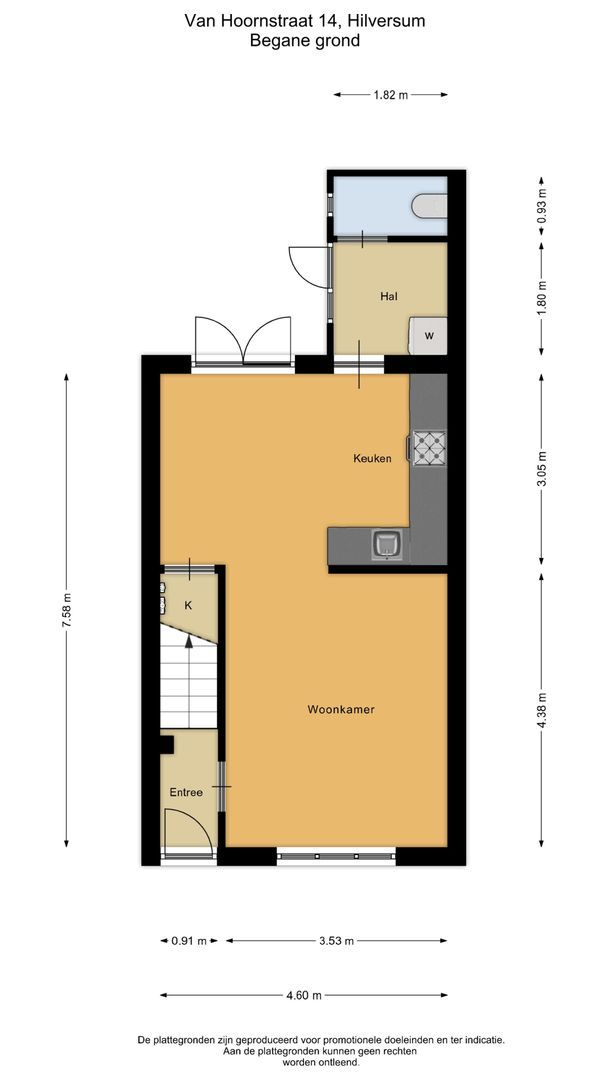 Van Hoornstraat 14, Hilversum plattegrond-0