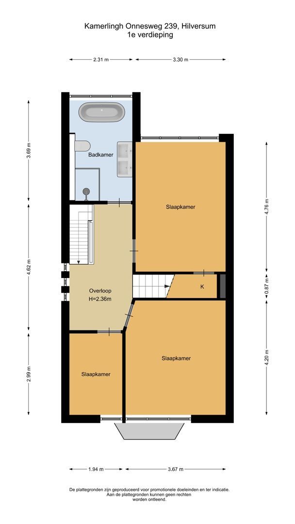 Kamerlingh Onnesweg 239, Hilversum plattegrond-1
