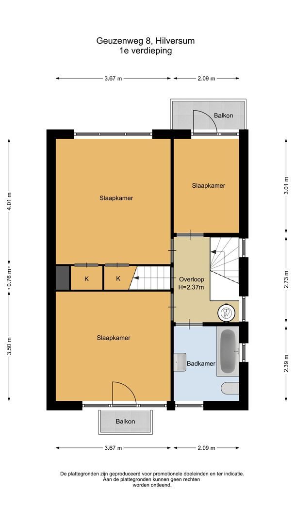 Geuzenweg 8, Hilversum plattegrond-1