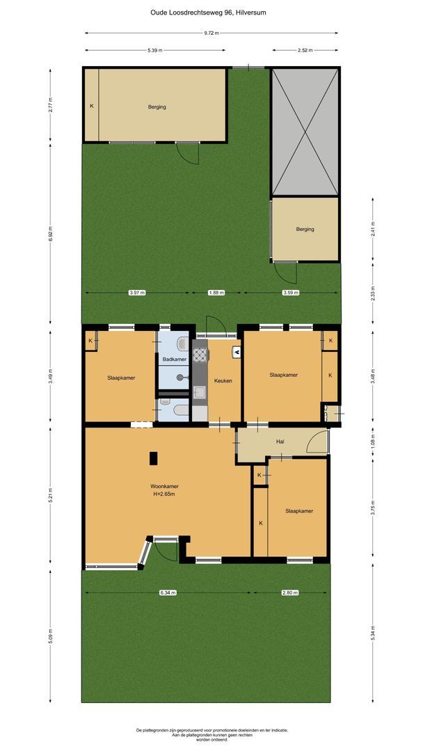 Oude Loosdrechtseweg 96, Hilversum plattegrond-0