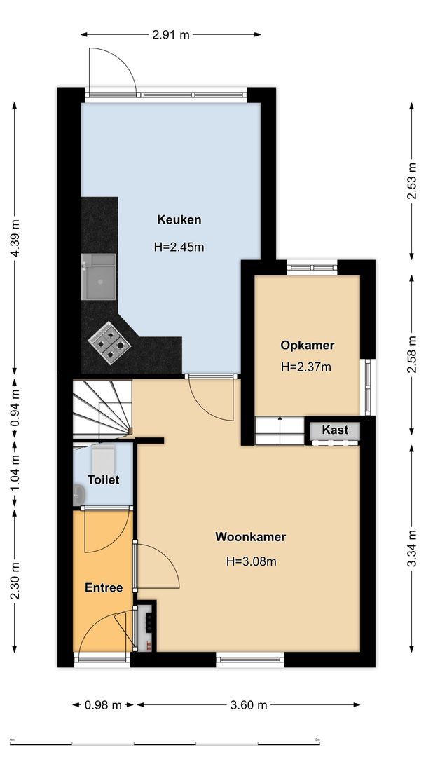 Noordereinde 257, 's-Graveland plattegrond-0