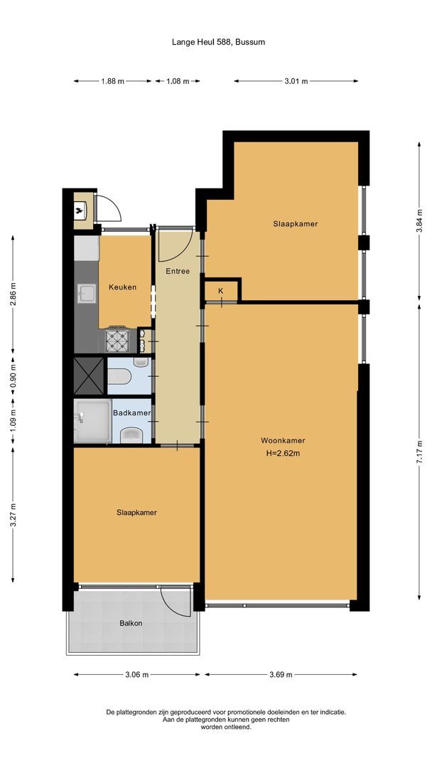 Lange Heul 588, Bussum plattegrond-0